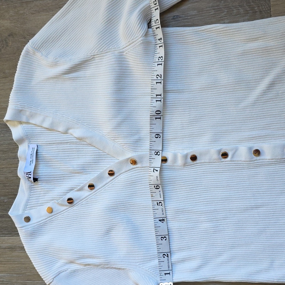 Zara White Ribbed Top - Picture 6 of 15